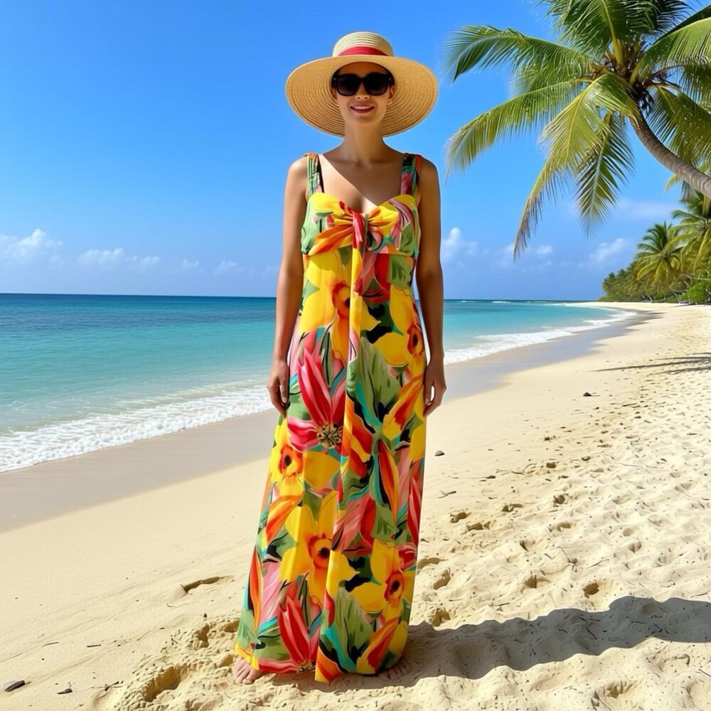 Ronni Nicole Women 16 Floral Maxi Dress Babydoll Padded Cottagecore Summer Party